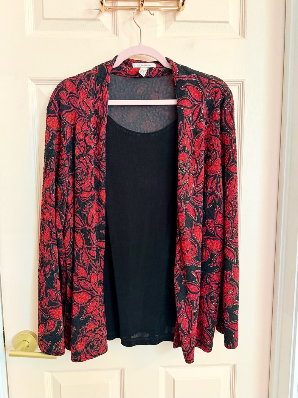 Red JM Collection jacket top